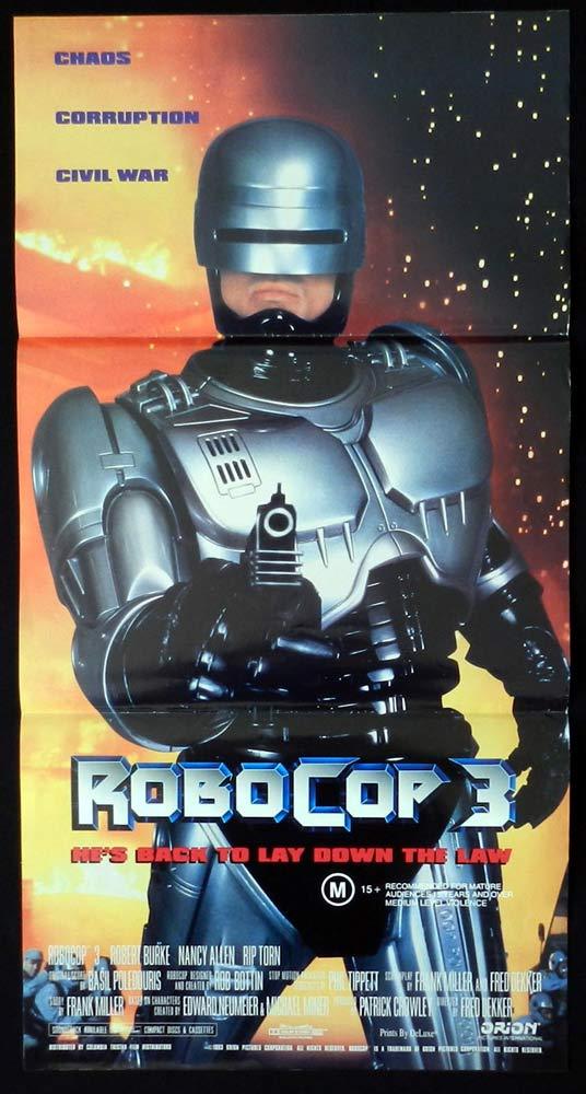 ROBOCOP 3 Original Daybill Movie Poster Robert John Burke Mario Machado