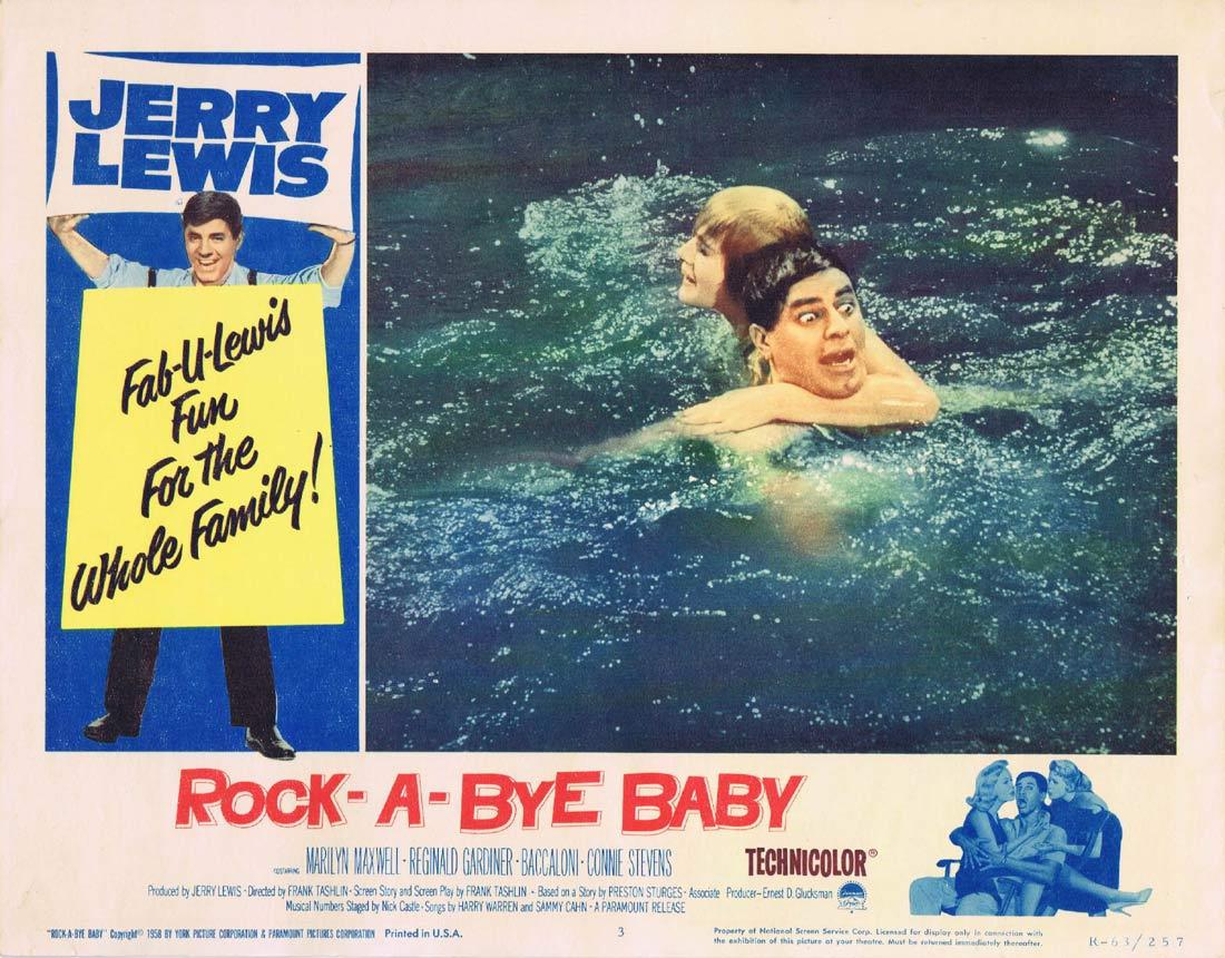 ROCK A BYE BABY Lobby Card 3 Jerry Lewis Marilyn Maxwell 1963R