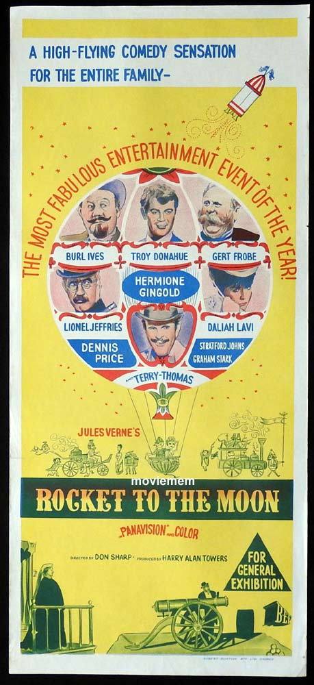 ROCKET TO THE MOON Original Daybill Movie Poster Burl Ives Jules Verne Jimmy Clitheroe