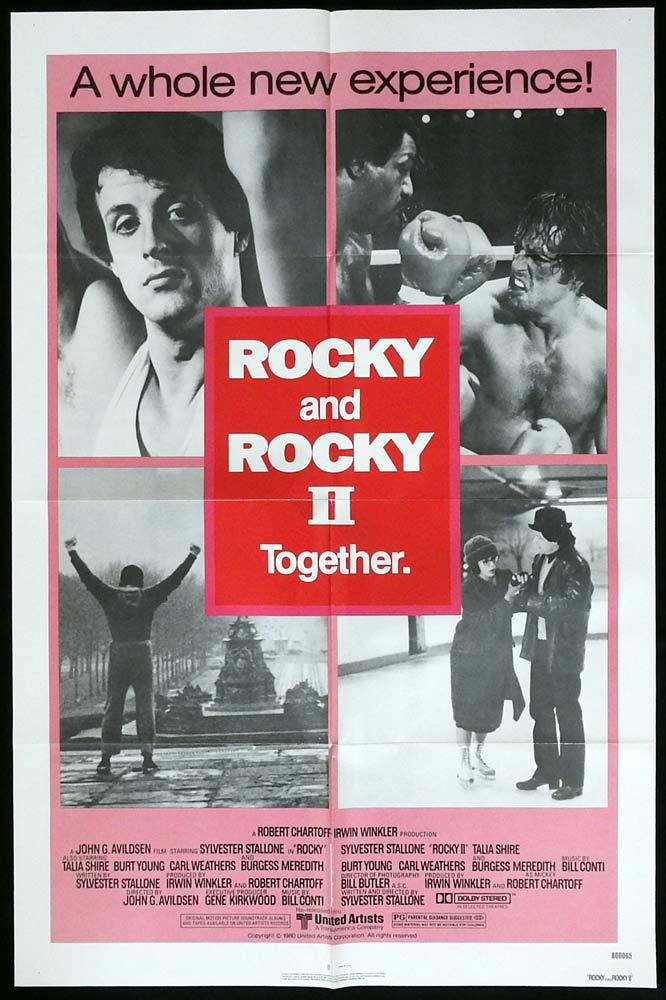 ROCKY 1 and 2 Original Double Bill US One sheet Movie poster Sylvester Stallone