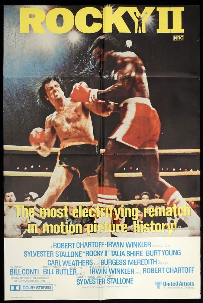 ROCKY 2 Original One sheet Movie Poster Sylvester Stallone Carl Weathers