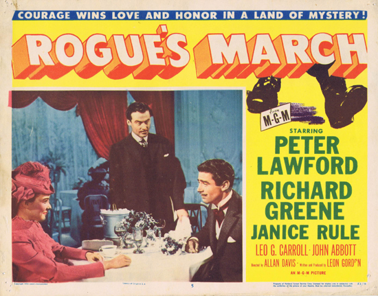 ROGUE’S MARCH 1953 US Lobby Card 5 Peter Lawford