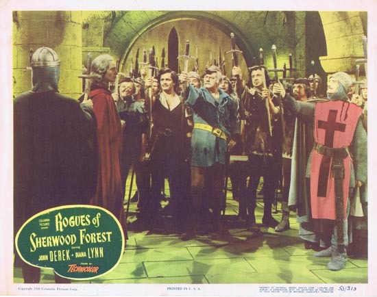 ROGUES OF SHERWOOD FOREST 1950 John Derek as Robin Hood Lobby card 2