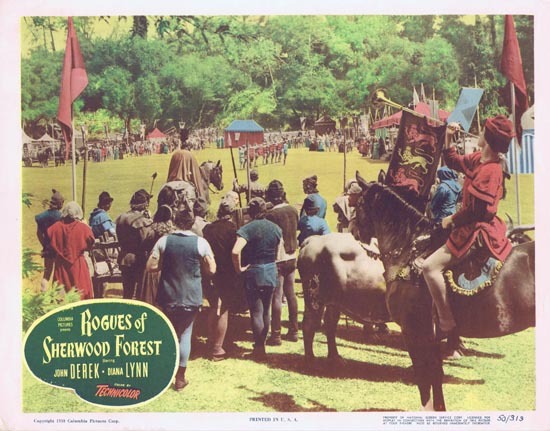 ROGUES OF SHERWOOD FOREST 1950 John Derek as Robin Hood Lobby card 3