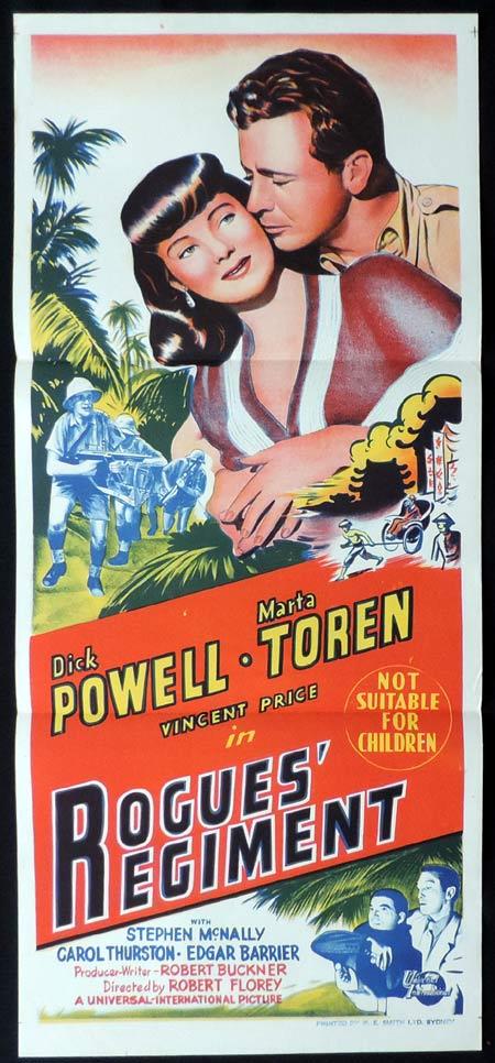 ROGUES REGIMENT Original Daybill Movie Poster Vincent Price Dick Powell