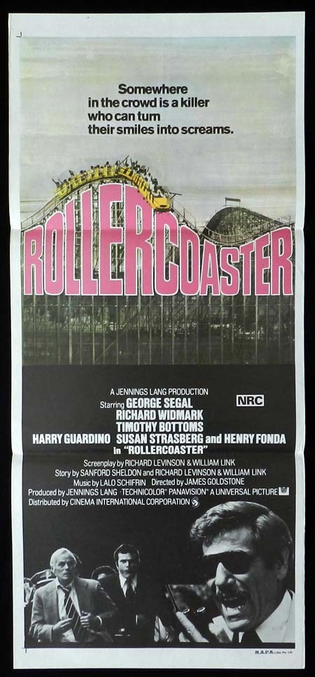 ROLLERCOASTER Original daybill Movie Poster George Segal Richard Widmark Timothy Bottoms