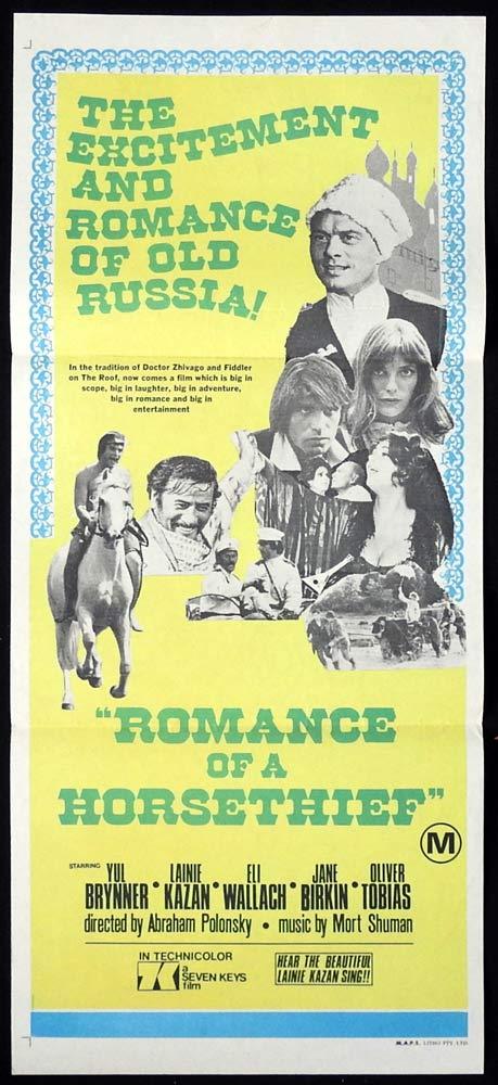 ROMANCE OF A HORSE THIEF Original Daybill Movie Poster Yul Brynner Eli Wallach