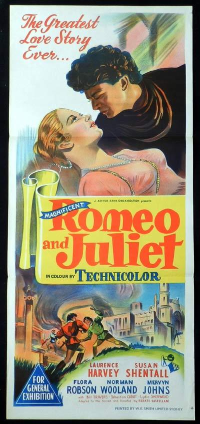ROMEO AND JULIET Original Daybill Movie Poster 1954 Laurence Harvey