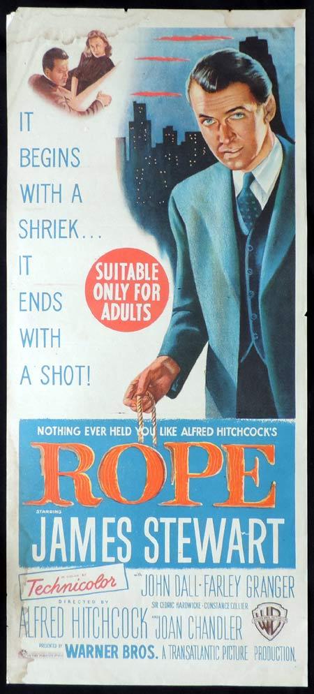 ROPE Original Daybill Movie Poster JAMES STEWART Alfred Hitchcock