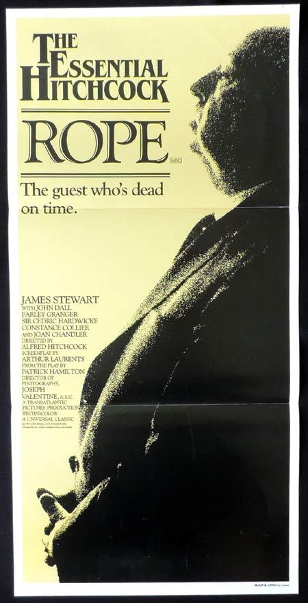 ROPE Daybill Movie poster 1983r Alfred Hitchcock James Stewart