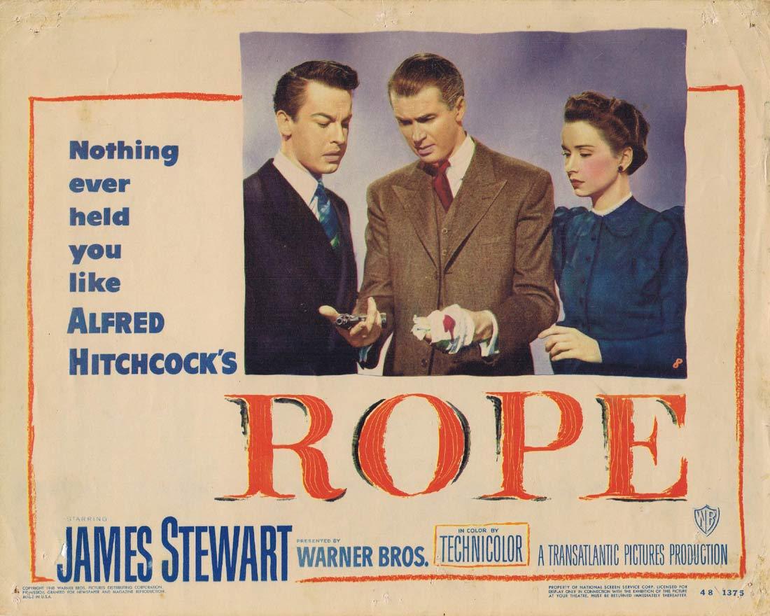 ROPE Original Lobby Card 8 Alfred Hitchcock James Stewart