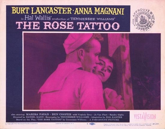 ROSE TATOO 1955 US Lobby card 1 Anna Magnani Tennesse Williams