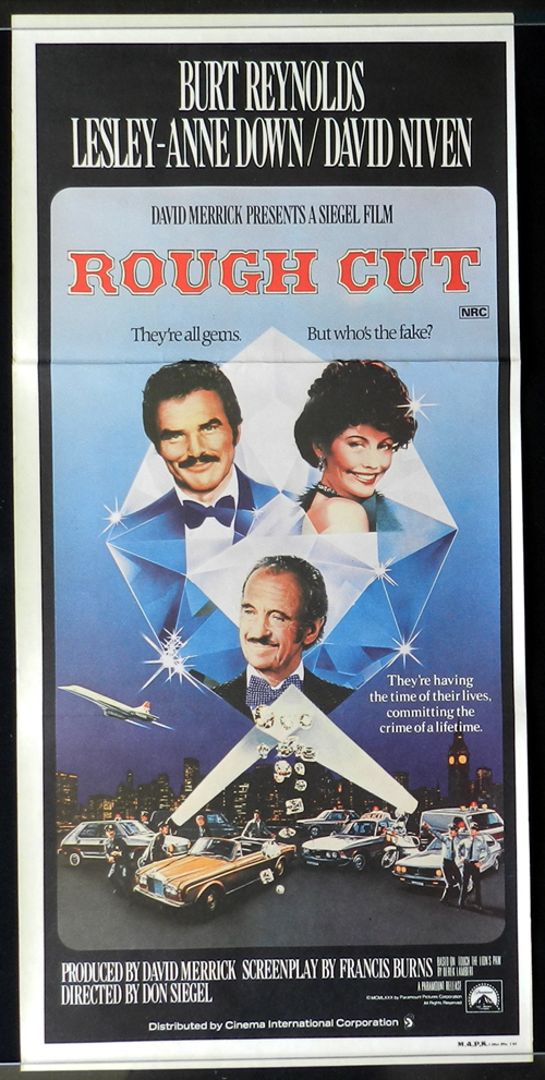 ROUGH CUT Original Daybill Movie Poster 1980 Burt Reynolds David Niven Don Siegel
