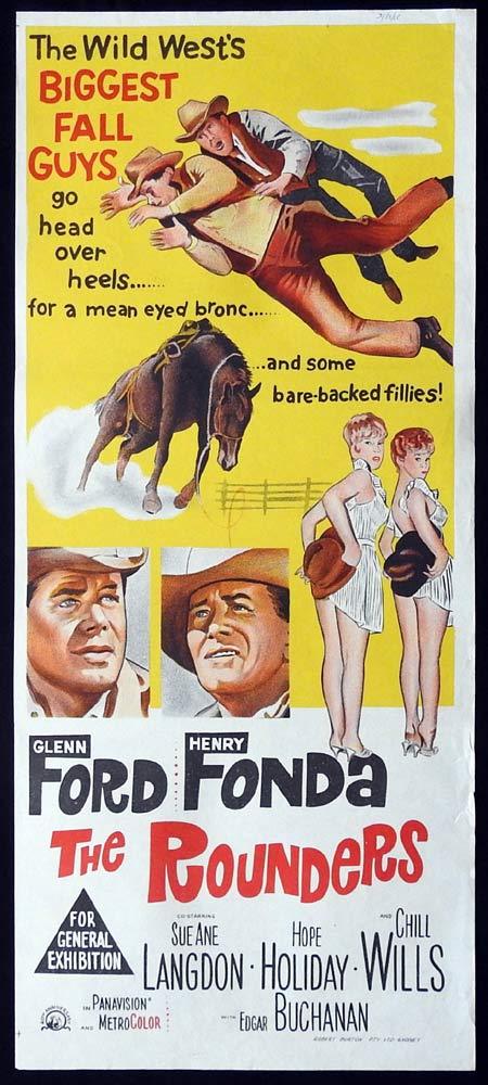 THE ROUNDERS Original Daybill Movie Poster Glenn Ford Henry Fonda