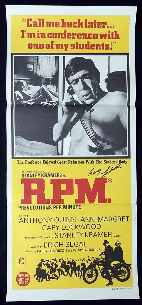 RPM Daybill Movie poster AUTOGRAPHED by Gary Lockwood