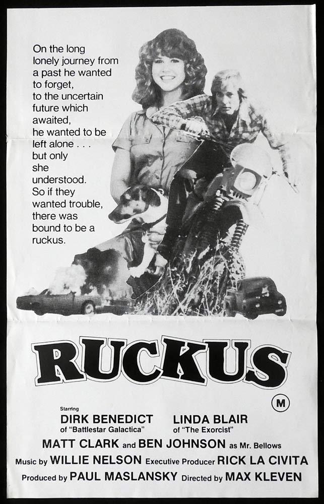 RUCKUS Original Daybill Movie Poster Dirk Benedict Linda Blair