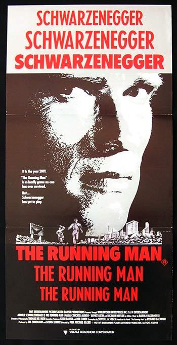 THE RUNNING MAN Original Daybill Movie Poster Arnold Schwarzenegger