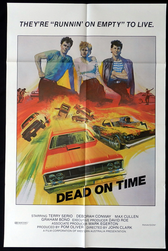 RUNNING ON EMPTY aka DEAD ON TIME Movie Poster 1982 Terry Serio CAR RACING US One sheet