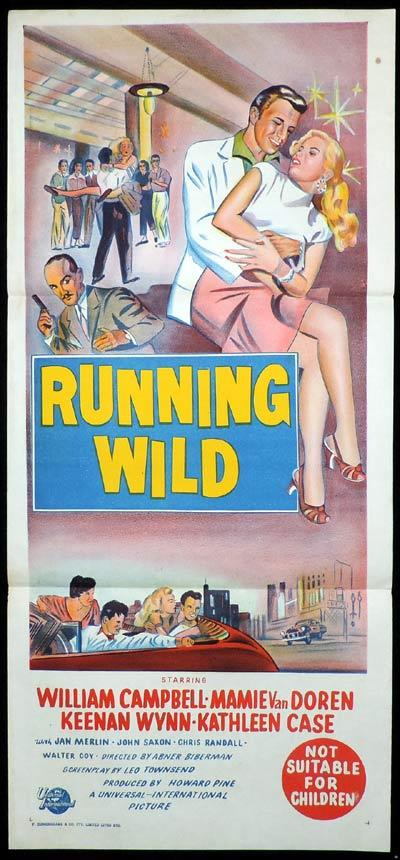 RUNNING WILD Daybill Movie Poster Mamie Van Doren