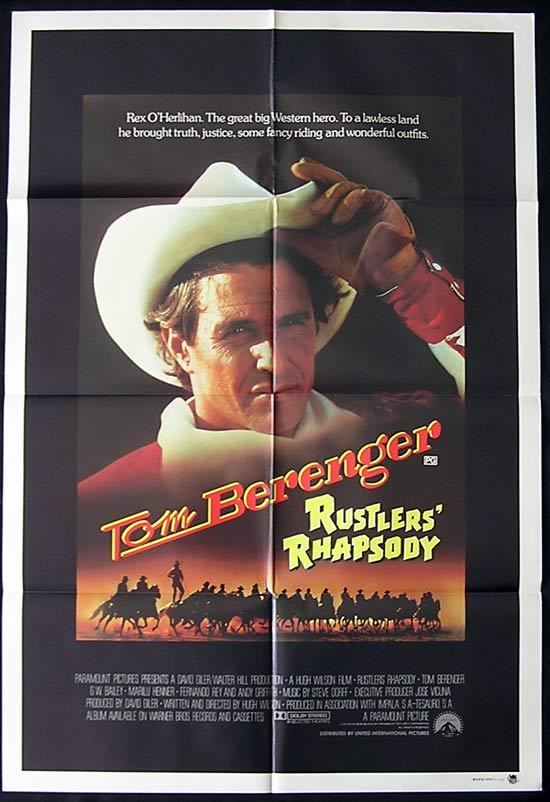RUSTLERS RHAPSODY Original One sheet Movie poster Tom Berenger