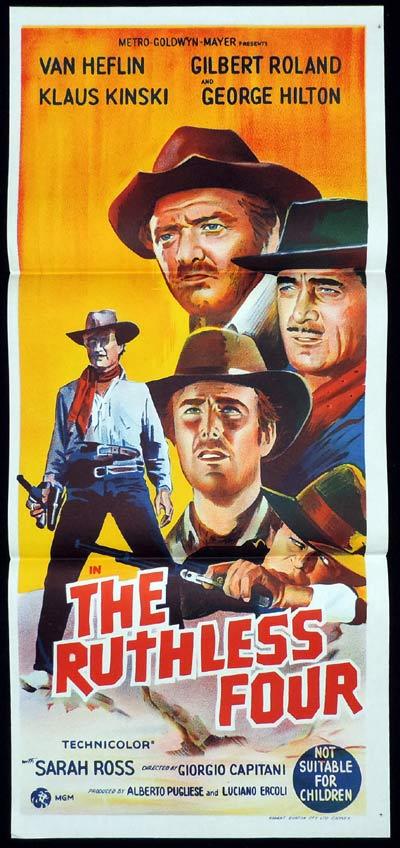THE RUTHLESS FOUR Daybill Movie poster Klaus Kinski Spaghetti Western
