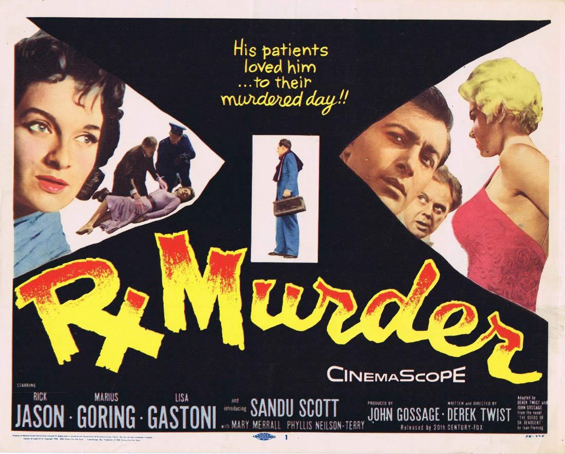 RX MURDER Title lobby card Film Noir Marius Goring