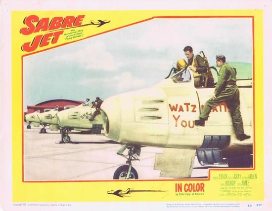 SABRE JET Lobby card 2 1953 Robert Stack Jet Pilot