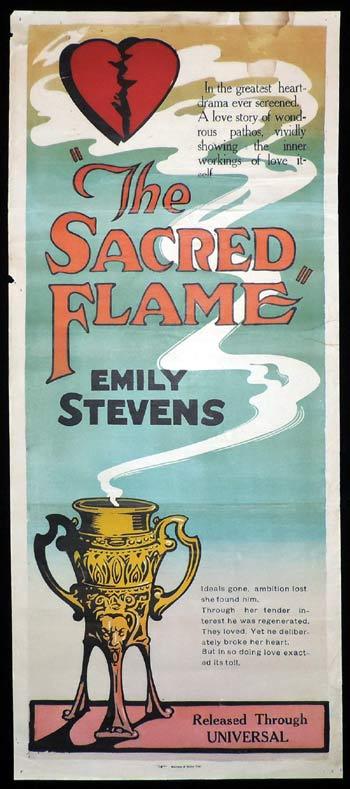 THE SACRED FLAME Long Daybill Movie poster 1920 Emily Stevens