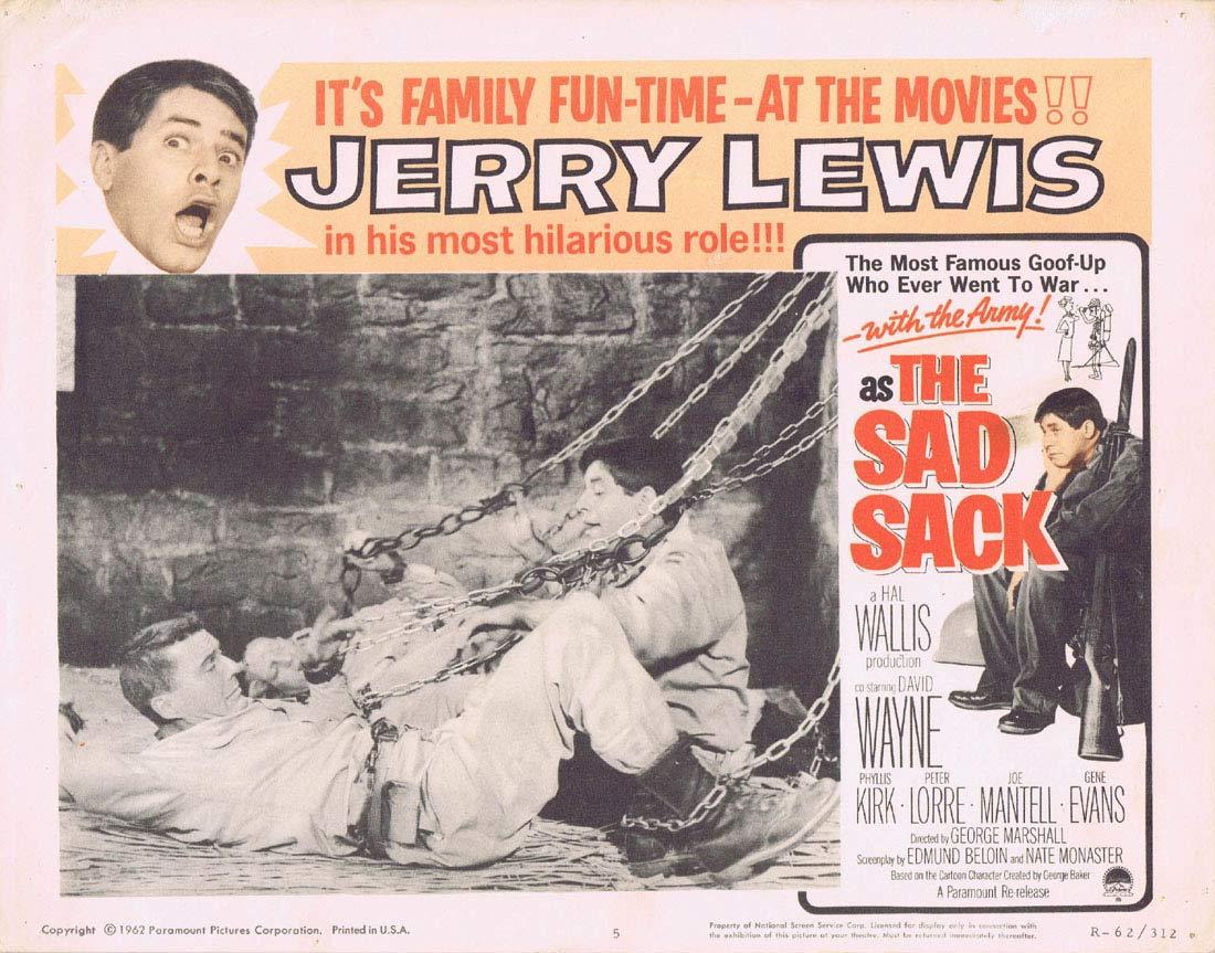 THE SAD SACK Original Lobby Card 1 JERRY LEWIS 1962r Peter Lorre