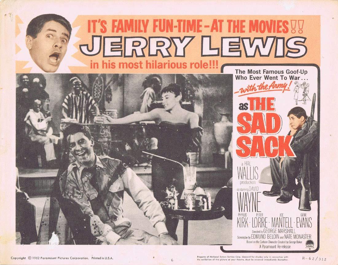 THE SAD SACK Original Lobby Card 6 JERRY LEWIS 1962r Peter Lorre