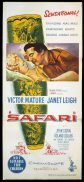 SAFARI Original Daybill Movie Poster Victor Mature Janet Leigh