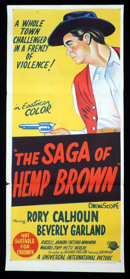 THE SAGA OF HEMP BROWN 1958 Rory Calhoun VINTAGE Daybill Movie poster