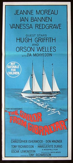 SAILOR FROM GIBRALTAR Daybill Movie Poster 1967 Jeanne Moreau