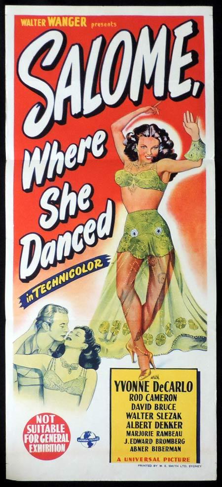 SALOME WHERE SHE DANCED Original Daybill Movie Poster Yvonne De Carlo