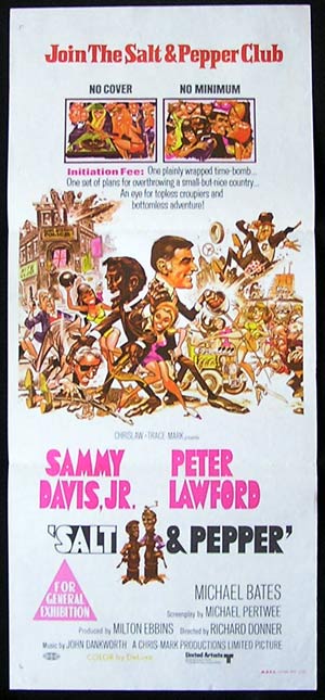 SALT AND PEPPER ’68 Sammy Davis PETER LAWFORD Daybill Movie poster