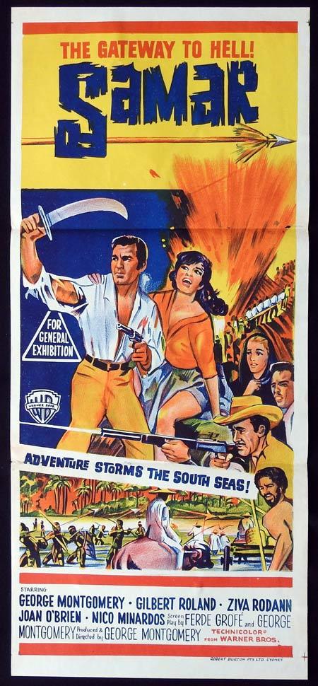 SAMAR GATEWAY TO HELL Original Daybill Movie Poster George Montgomery