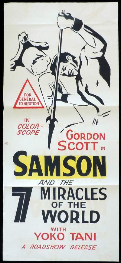 SAMSON AND THE 7 MIRACLES OF THE WORLD Original Daybill Movie Poster Gordon Scott