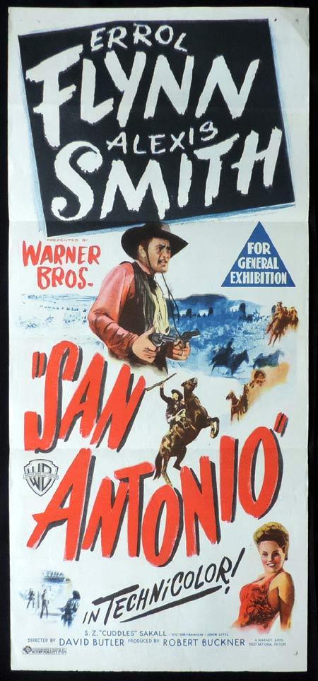 SAN ANTONIO Original Daybill Movie Poster Errol Flynn Alexis Smith