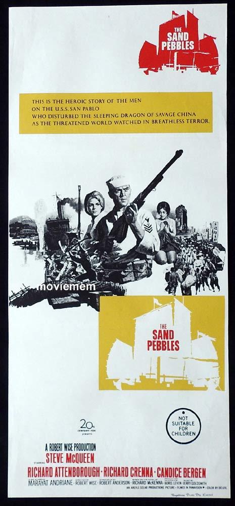 THE SAND PEBBLES Original Daybill Movie Poster Steve McQueen Richard Attenborough