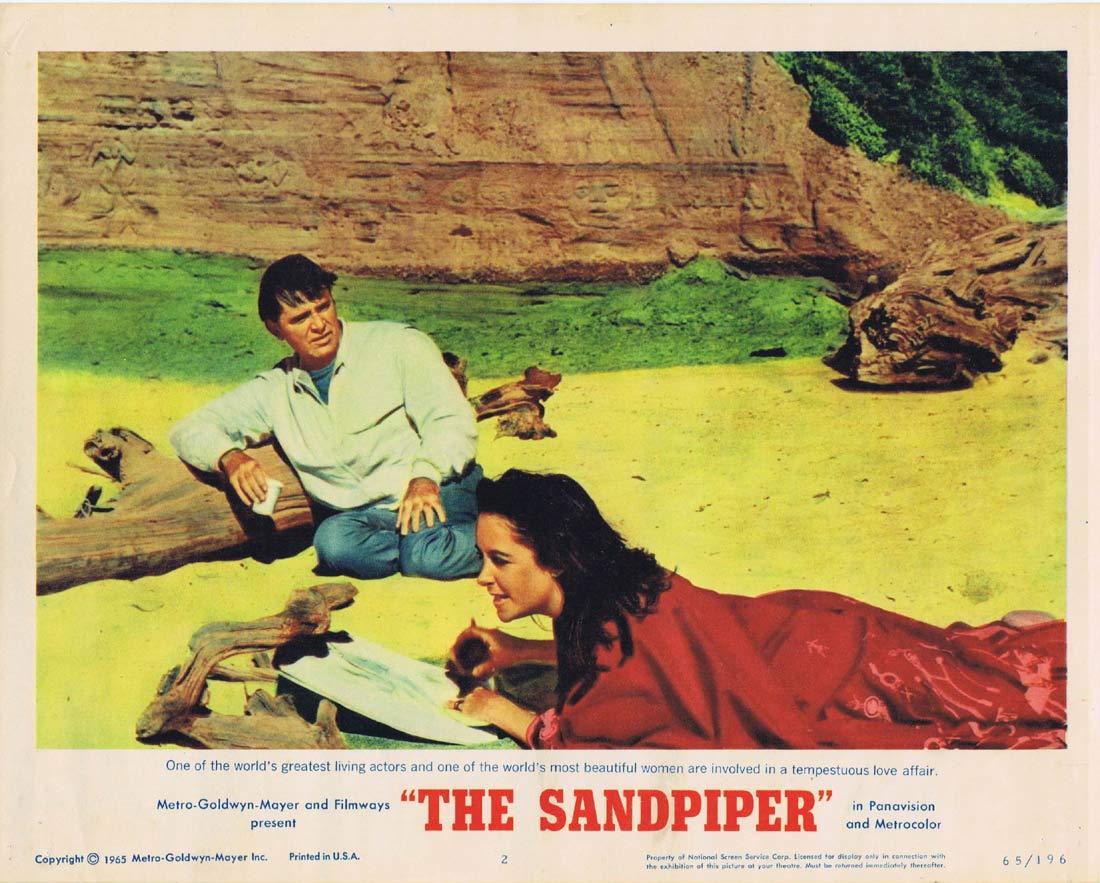 THE SANDPIPER Original Lobby Card 2 Elizabeth Taylor Richard Burton