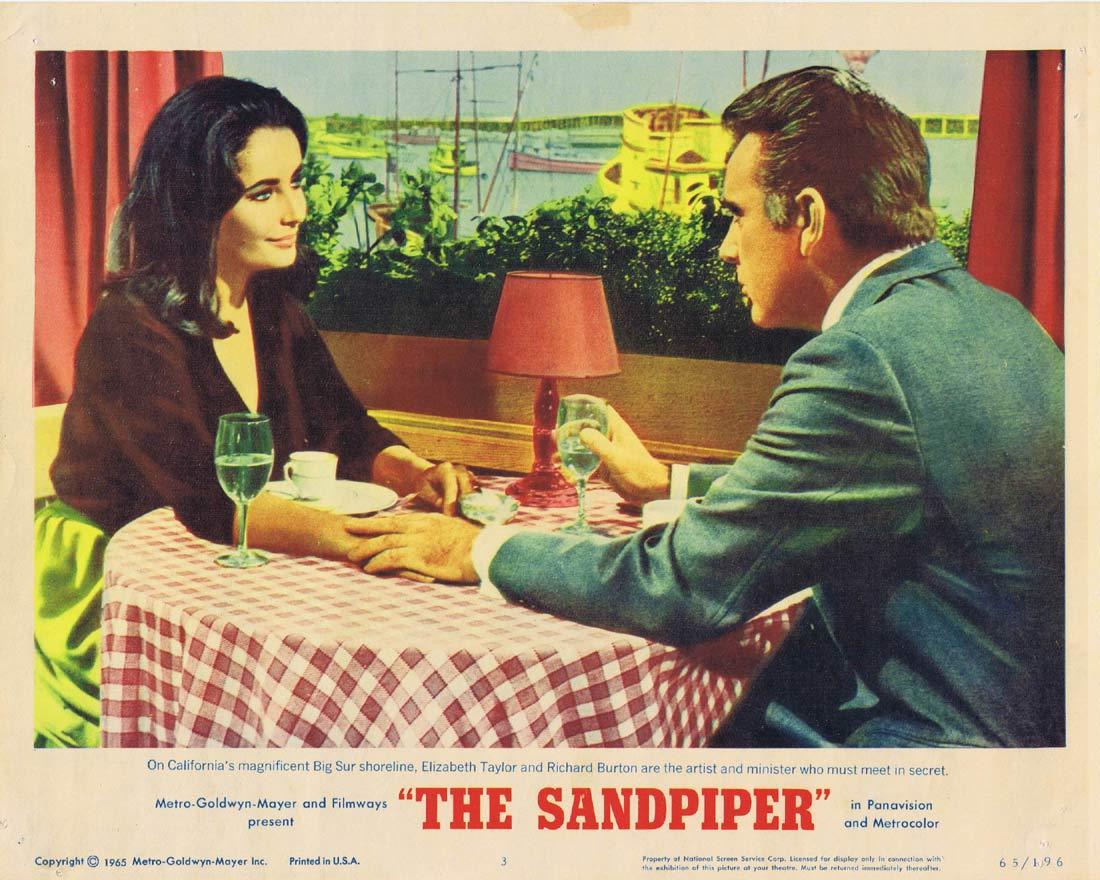 THE SANDPIPER Original Lobby Card 3 Elizabeth Taylor Richard Burton