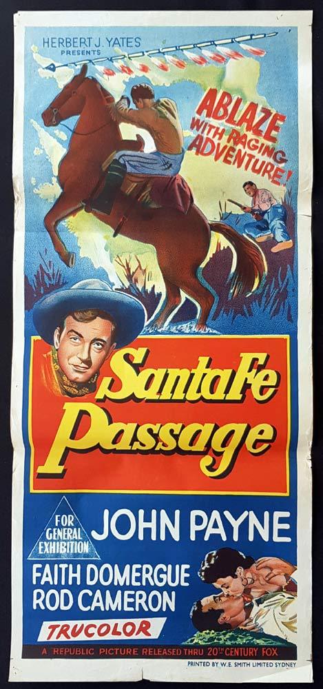 SANTA FE PASSAGE Original Daybill Movie Poster  John Payne 1955
