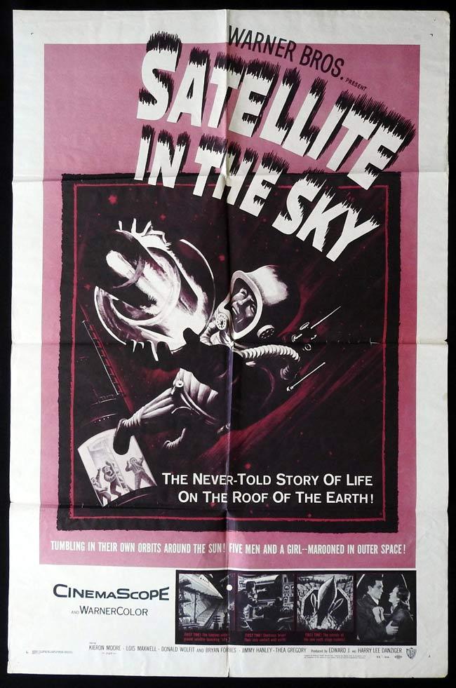 SATELLITE IN THE SKY Original US One sheet Movie Poster Sci Fi Kieron Moore Lois Maxwell Donald Wolfit Bryan Forbes