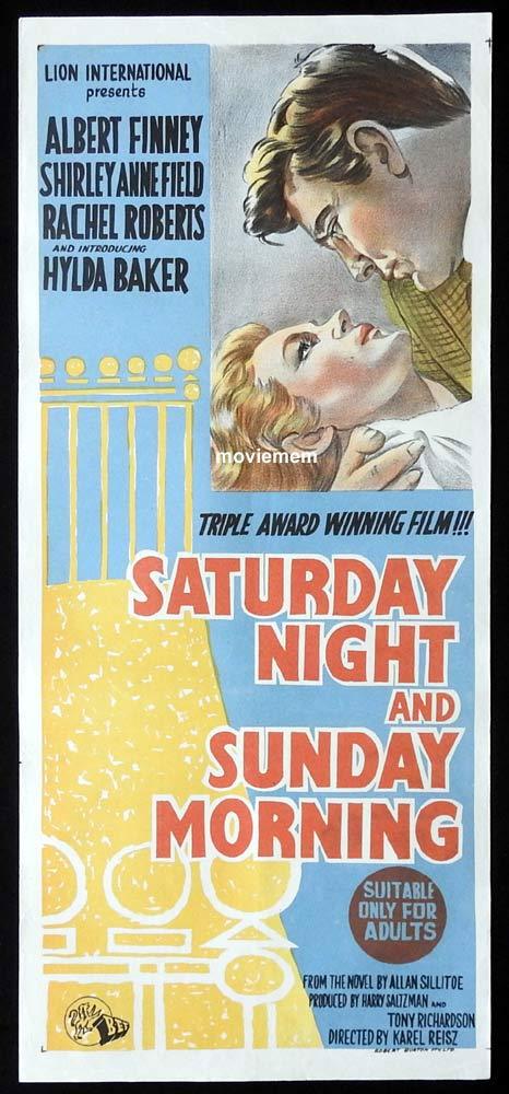 SATURDAY NIGHT AND SUNDAY MORNING Original Daybill Movie Poster Albert Finney Shirley Anne Field