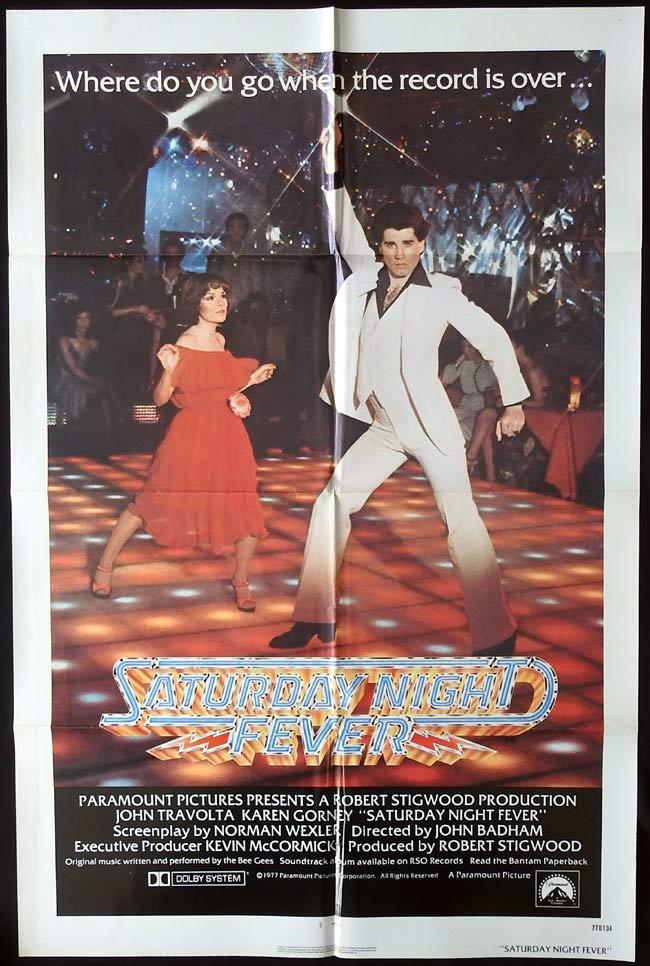 SATURDAY NIGHT FEVER Original US One sheet Movie Poster John Travolta The Bee Gees