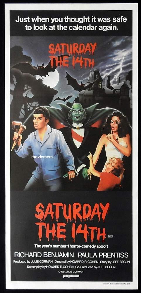 SATURDAY THE 14TH Original Daybill Movie Poster Richard Benjamin Paula Prentiss