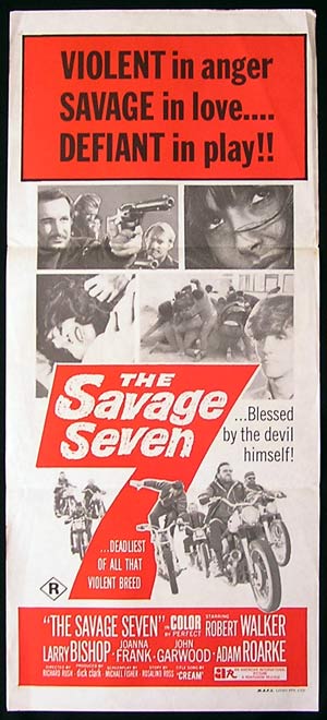THE SAVAGE SEVEN ’68 Robert Walker BIKER MOTORCYCLE Rare poster