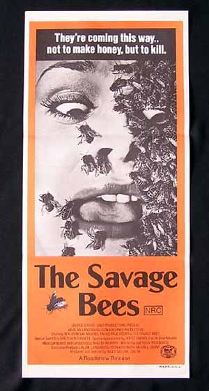 THE SAVAGE BEES Original daybill Movie poster Ben Johnson Sci FI