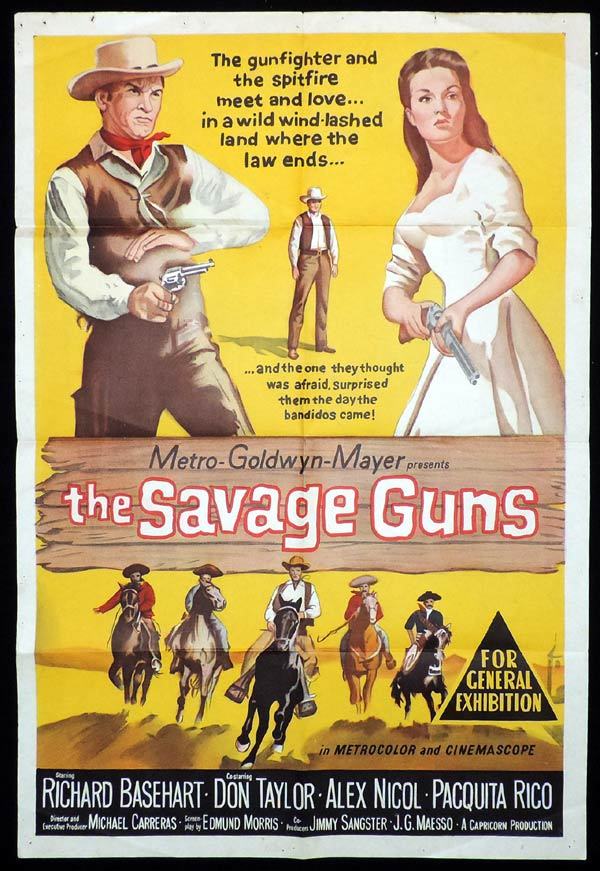 THE SAVAGE GUNS One sheet Movie poster Richard Baseheart