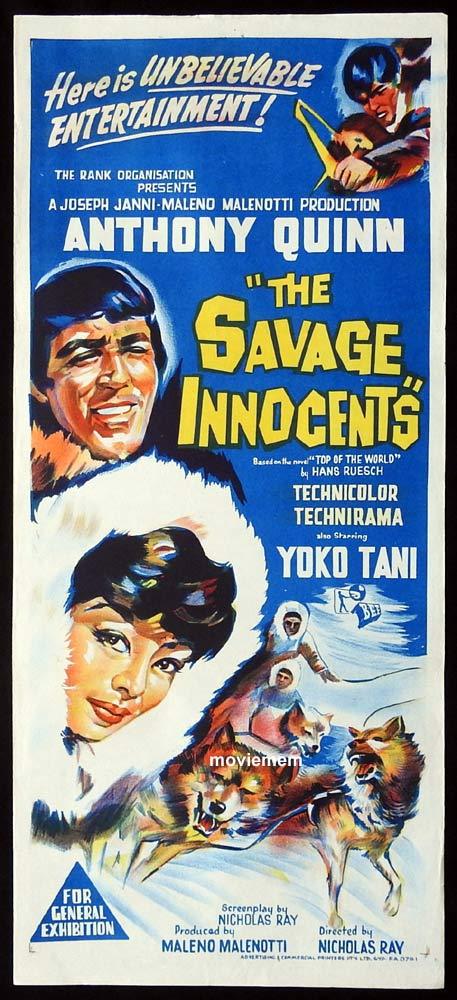 THE SAVAGE INNOCENTS Original Daybill Movie Poster Anthony Quinn Peter O’Toole Eskimos